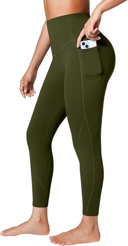 بنطال ضيق لرفع المؤخرة من BRXL مع جيوب للنساء، مقاس 25 بوصة للتحكم في البطن بخصر عالٍ بدون درزات أمامية، سروال ضيق للتمرين في صالة الألعاب الرياضية in Kuwait