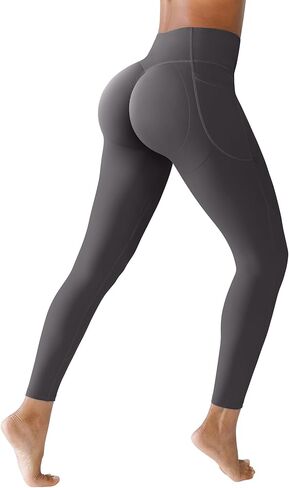 بنطال ضيق لرفع المؤخرة من BRXL مع جيوب للنساء، مقاس 25 بوصة للتحكم في البطن بخصر عالٍ بدون درزات أمامية، سروال ضيق للتمرين في صالة الألعاب الرياضية in Kuwait