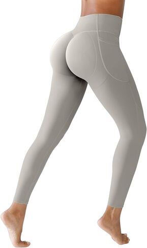 بنطال ضيق لرفع المؤخرة من BRXL مع جيوب للنساء، مقاس 25 بوصة للتحكم في البطن بخصر عالٍ بدون درزات أمامية، سروال ضيق للتمرين في صالة الألعاب الرياضية in Kuwait