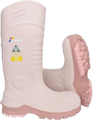 PU Rubber Boots For Women - ASTM Steel Toe & Puncture Resistant Safety Boots, Waterproof Insulated Mud Rain Boots, Anti-slip Garden Farm Work Boots With 2 Insoles in Kuwait