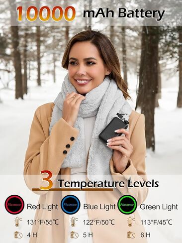 Graphene Heated Scarf with 2 Pockets for Women Men, Neck Heating Pad with 10000mAh Rechargeable Battery, Electric Heat Neck Wrap for Neck Pain Cold Muscle Stiffness in Saudi Arabia
