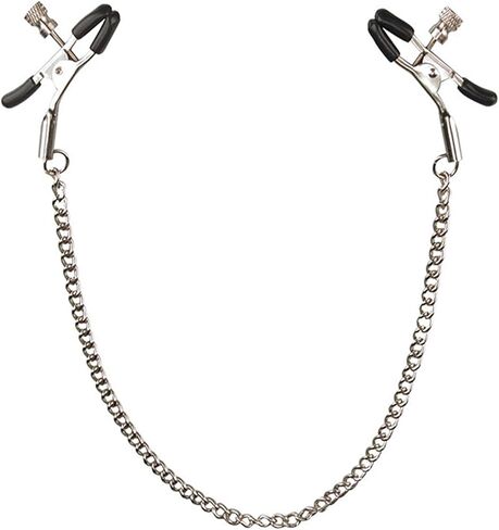 Non-Piercing Nipple Clips for Adult Play ， Nipple Clamps Sensory Toys Woman Adjustable Pressure Metal Body Jewelry Non Piercing(Chain) in Kuwait