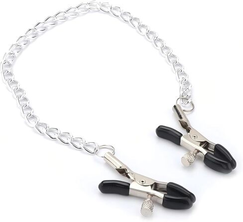 Non-Piercing Nipple Clips for Adult Play ， Nipple Clamps Sensory Toys Woman Adjustable Pressure Metal Body Jewelry Non Piercing(Chain) in Kuwait
