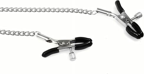 Non-Piercing Nipple Clips for Adult Play ， Nipple Clamps Sensory Toys Woman Adjustable Pressure Metal Body Jewelry Non Piercing(Chain) in Kuwait
