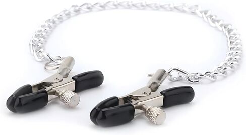 Non-Piercing Nipple Clips for Adult Play ， Nipple Clamps Sensory Toys Woman Adjustable Pressure Metal Body Jewelry Non Piercing(Chain) in Kuwait