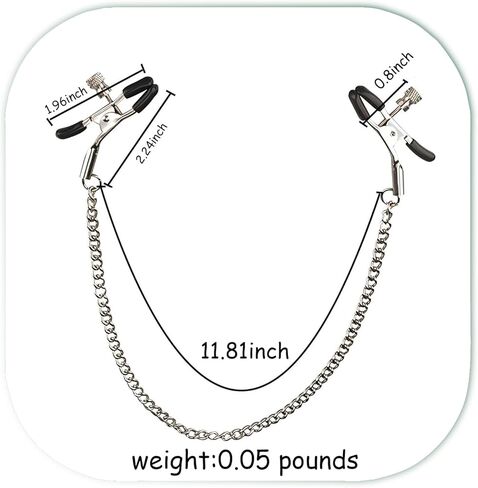 Non-Piercing Nipple Clips for Adult Play ， Nipple Clamps Sensory Toys Woman Adjustable Pressure Metal Body Jewelry Non Piercing(Chain) in Kuwait