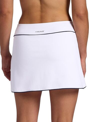 تنورة نسائية من Head Women's Breakpoint Piping Skort، مقاس قياسي، متوسط ​​الارتفاع، خامة متوسطة الوزن قابلة للتمدد، شورت مضغوط مدمج in Saudi Arabia