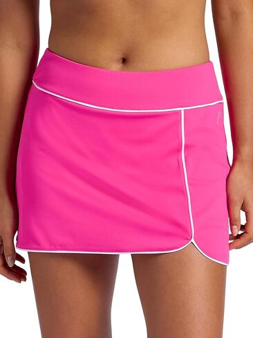 تنورة نسائية من Head Women's Breakpoint Piping Skort، مقاس قياسي، متوسط ​​الارتفاع، خامة متوسطة الوزن قابلة للتمدد، شورت مضغوط مدمج in Saudi Arabia