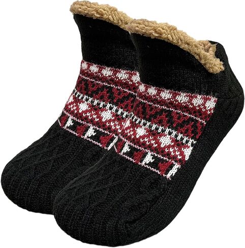 Fuzzy Slipper Socks for Men - Women Warm Cozy Fleece Ultra-thick Gripper Winter Fluffy Non Slip Grip Comfy Socks for Home Indoor Floor in Kuwait