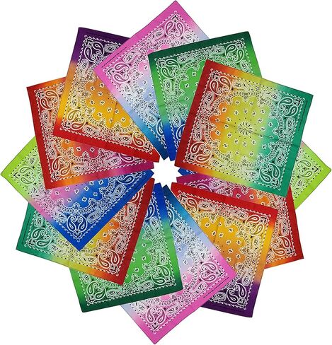 Paisley Bandanas 12 Piece Novelty Handkerchief Scarfs Headband Cotton Headwear in Saudi Arabia