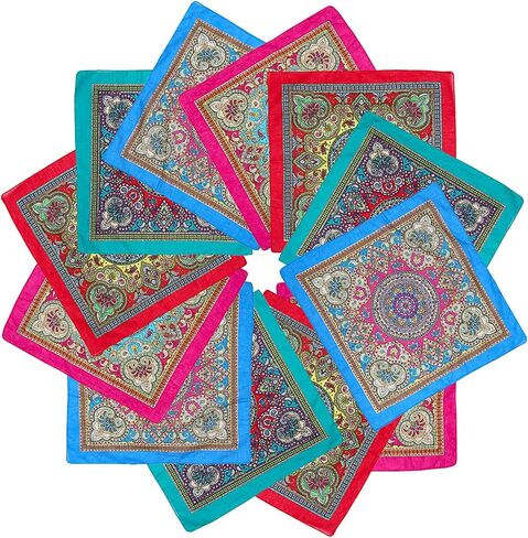 Paisley Bandanas 12 Piece Novelty Handkerchief Scarfs Headband Cotton Headwear in Saudi Arabia