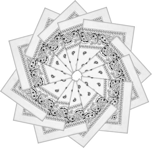 12 حزمة من عصابات الرأس للجنسين بيزلي كاوبوي عصابات رأس متعددة الأغراض للرجال والنساء in Kuwait