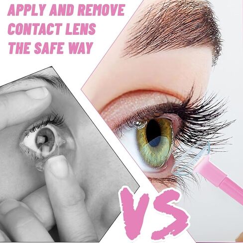 2-Piece Contact Lens Kit with Silicon Insertion Tool, Suction Cup and Storage Case for Easy Lens Handling & Care in Saudi Arabia
