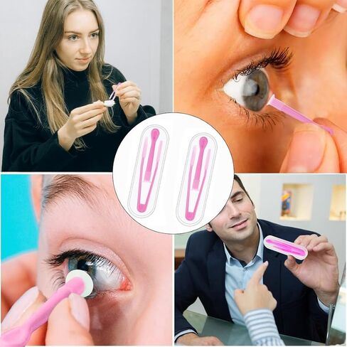 2-Piece Contact Lens Kit with Silicon Insertion Tool, Suction Cup and Storage Case for Easy Lens Handling & Care in Saudi Arabia