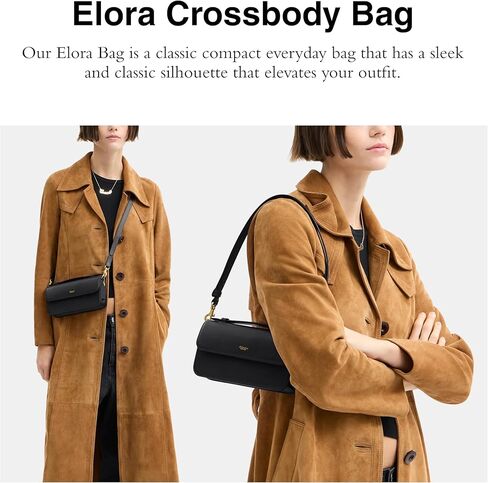 حقيبة كروس نسائية من الجلد السويدي Elora ذات مقبض علوي من COACH in Kuwait