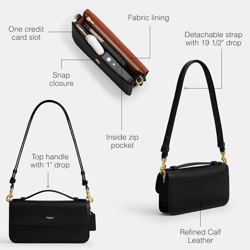 حقيبة كروس نسائية من الجلد السويدي Elora ذات مقبض علوي من COACH in Kuwait