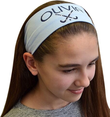 Personalized Embroidered FIELD HOCKEY Cotton Stretch Headband With Your Custom Name in Saudi Arabia