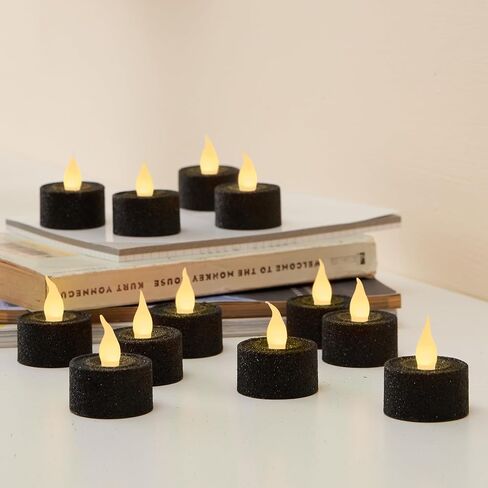 Furora LIGHTING Rose Gold Candles Battery Operated, LED Tea Lights Dusty Rose Party Decorations, Christmas Ornaments, Wedding Decorations, Christmas Decorations Pack of 12 in Kuwait