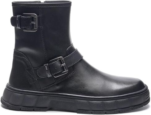 A. Veer Ranger Men’s Leather Biker Boot | Nubuck Calfskin Buckle Boot with Cushioned Leather Insole & Durable Rubber Outsole | Adjustable Strap Design for Comfort & Grip in Saudi Arabia