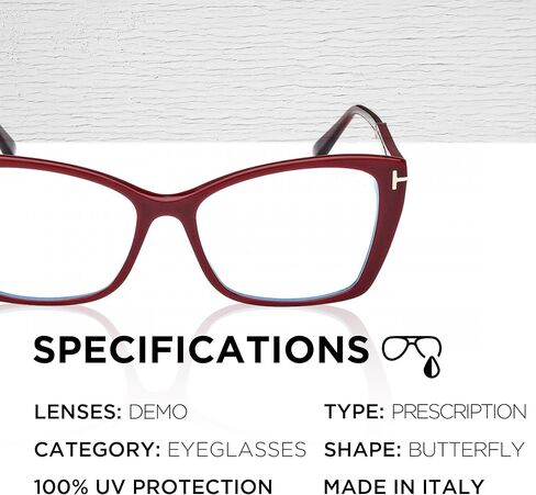 إطار نظارة توم فورد FT5893-B على شكل فراشة + مجموعة مع مجموعة تنظيف النظارات eSHADES in Kuwait