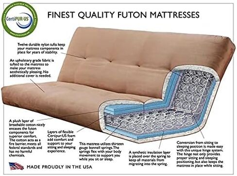 Kodiak Furniture Full-Size Futon Cover in Marmont Mocha Brown Fabric in Saudi Arabia