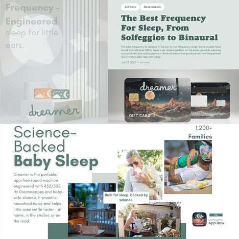 Dreamer Sound Machine - Portable Sleep Aid with Sleep-Promoting Frequencies, Baby Night Light & Custom Soundscapes for Babies & Kids - Sage in Saudi Arabia