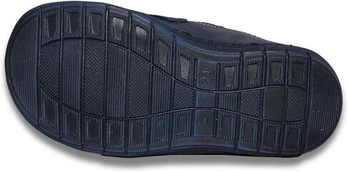 Kids Boys’ Genuine Leather Shoes – Ergonomic Supportive Sole, Stable Heel, Flexible Forefoot, Adjustable Hook & Loop Straps, Embroidered – Navy with Seal & Ball Design in Saudi Arabia