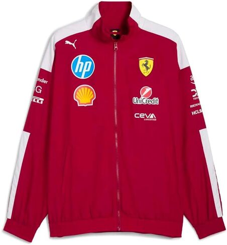 سترة PUMA للرجال Scuderia Ferrari Drivers T7 كبيرة الحجم ملابس خارجية كاجوال - أحمر in Saudi Arabia