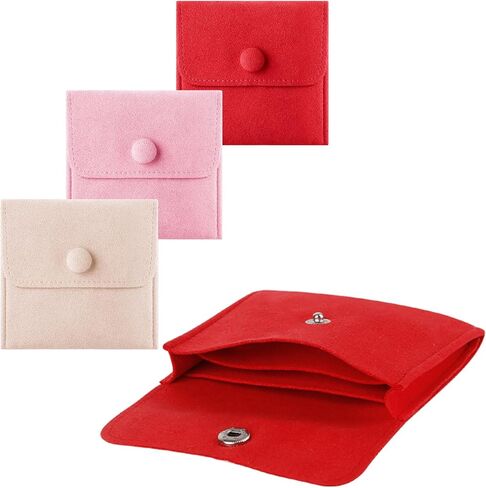 3pcs Small Jewelry Bags Button Jewelry Pouches Jewelry Organizer Cases Jewerly Rolls Small Bags for Jewelry Gift Bags Little Bags for Jewelry Travel Jewelry Pouch, 3"x3", Blue in Saudi Arabia
