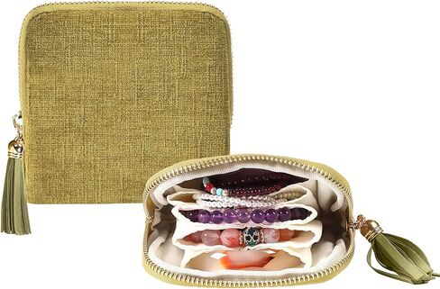 shunmei Small Travel Jewelry Case Mini Travel Jewelry Bag Portable Organizer Storage Pouch for Necklaces, Earrings, Rings, Bracelets, Crystal Jewelry Roll Travel Accessory Gifts for Women Girls-Red in Saudi Arabia