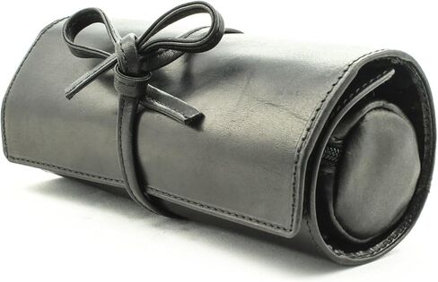 Tony Perotti Womens Italian Cow Leather Premium Combination Jewelry Roll with Tie Closure in Cognac in Kuwait