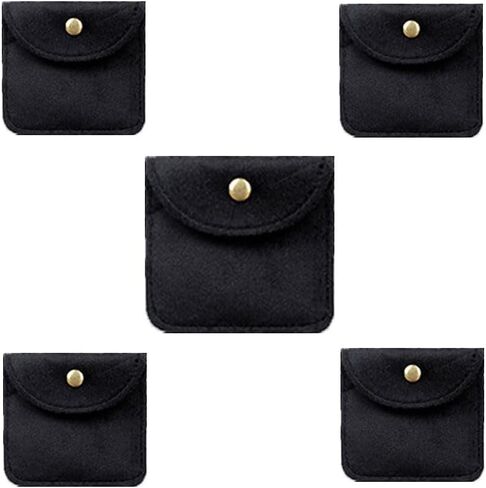 5 Pack Velvet Jewelry Pouch with Snap Button, Double Sided Small Velvet Pouch,Soft Gift Bag for Travel,Jewelry Storage and Accessories(Blue) in Saudi Arabia