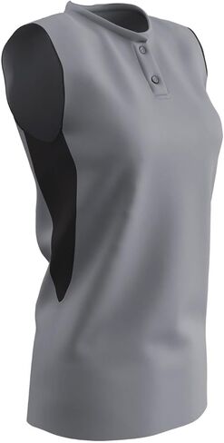 CHAMPRO Girls Sleeveless Fastpitch Jersey Gray | Black MD in Saudi Arabia