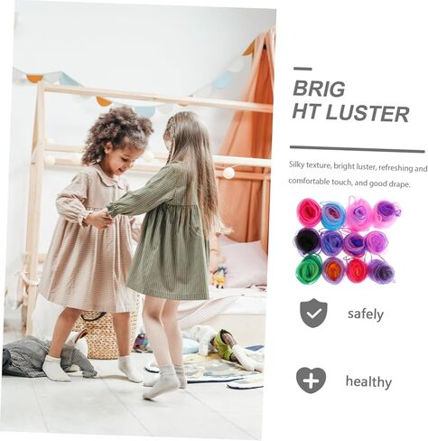 VICASKY 12 قطعة من أوشحة الرقص ذات الألوان المتدرجة أوشحة شعوذة ناعمة لأداء مرحلة الدعائم للأولاد حزمة هدايا لون عشوائي in Kuwait