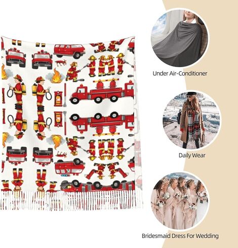 Little Boys And Girls In Firefighters Imitation Cashmere Long Velvet Fringe Scarf (Vertical Style) in Saudi Arabia