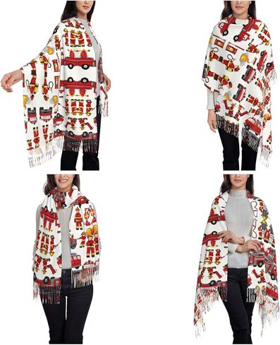 Little Boys And Girls In Firefighters Imitation Cashmere Long Velvet Fringe Scarf (Vertical Style) in Saudi Arabia