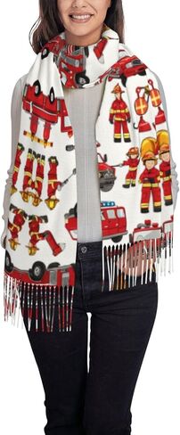 Little Boys And Girls In Firefighters Imitation Cashmere Long Velvet Fringe Scarf (Vertical Style) in Saudi Arabia