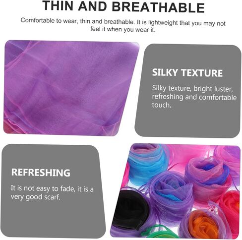 DECHOUS 12PCS Gradient Dance Scarves for Soft Gauze Juggling Scarves Random Colors Stage Performance Props Boys Random Color in Saudi Arabia