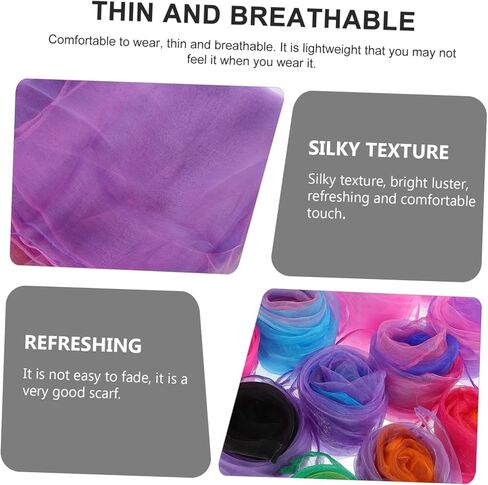 BESPORTBLE 12PCS Gradient Color Dance Scarves for Juggling Scarves Soft Skin Friendly Gauze Stage Performance Props Gift Random Color in Saudi Arabia