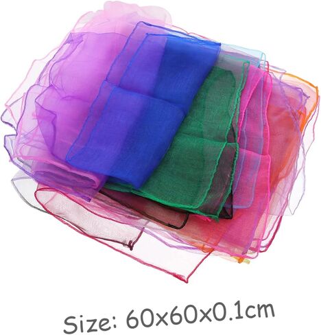 BESPORTBLE 12PCS Gradient Color Dance Scarves Juggling Gauze Scarves for Performance and Decoration Soft Skin Friendly Fabric Suitable for Kindergarten and Dance Groups Random Color in Saudi Arabia