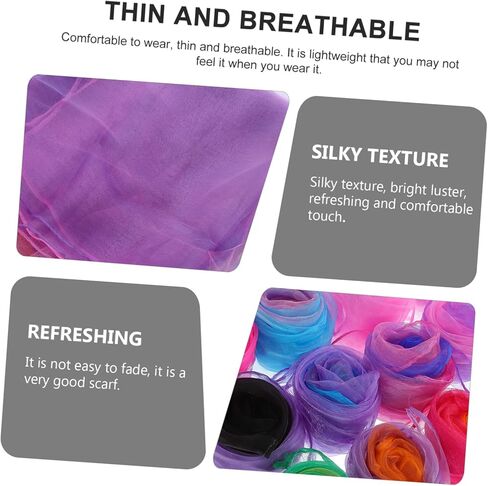 BESPORTBLE 12PCS Gradient Color Dance Scarves Juggling Gauze Scarves for Performance and Decoration Soft Skin Friendly Fabric Suitable for Kindergarten and Dance Groups Random Color in Saudi Arabia