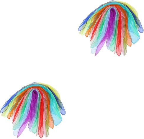 LOGOFUN 24pcs Square Juggling Scarves Dance Handkerchiefs Performance Accessories for Kids Shows 60x60cm in Saudi Arabia