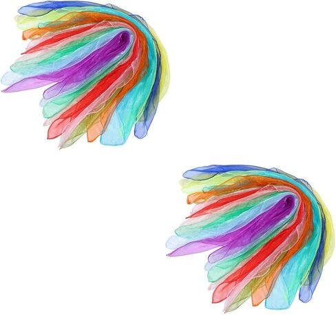 LOGOFUN 24pcs Square Juggling Scarves Dance Handkerchiefs Performance Accessories for Kids Shows 60x60cm in Saudi Arabia