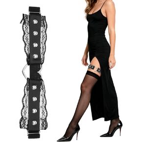 2 PCS Lace Heart Leather Thigh Garter Black, Adjustable Thigh Garters for Women,Punk Rock Style Leather Garter Belt for Women for Party Cosplay Wedding Decorations in Kuwait