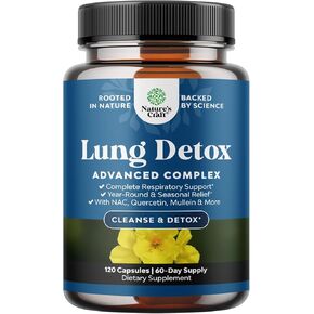 كبسولات أوراق نبات البولين للتخلص من سموم الرئة - مركب تنقية الرئة من مادة مولين مع مستخلصات NAC كيرسيتين وكورديسيبس - مكمل عشبي للجهاز التنفسي لمناعة الجيوب الأنفية ودعم التنفس in Kuwait