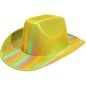 Holographic Space Cowgirl Hat Neon Sparkly Cowboy Ha in Saudi Arabia