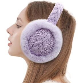 LCXSHYE Winter Women Ear Muffs Warm Knit Ear Warmers Girls Foldable Fuzzy Thick Earmuffs for Outdoor in Saudi Arabia
