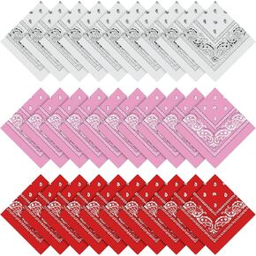 30 قطعة من باندانا بيزلي، 21.6 بوصة، عصابات رأس متعددة الأغراض من رعاة البقر، وشاح مربع، لف الرأس للنساء والرجال in Kuwait