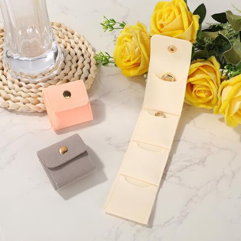 3pcs Mini Travel Jewelry Bags, Portable & Foldable Small Jewelry Pouch Roll Bag Box Holder with Buckle Women Earring Ring Necklace Organizer Accessories in Saudi Arabia