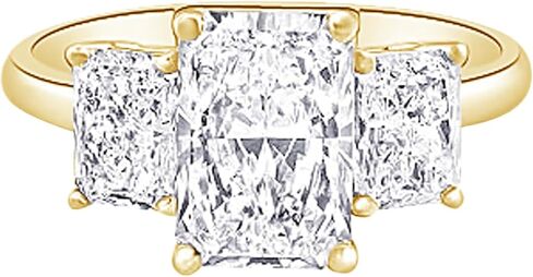 Houston Diamond District 0.5 to 5 Carat IGI Certified LAB Grown 3 Stone 14K Yellow Gold Round Diamond Engagement Ring (D-E Color, VS1-VS2 Clarity) in Saudi Arabia